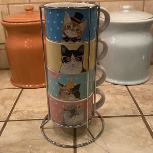 Party Cats Set of 4 Stackable Mugs- Pier 1